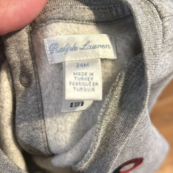 Ralph Lauren Buffalo Check Big Pony Fleece Baby Coverall. Size 24 months - Picture 6 of 7